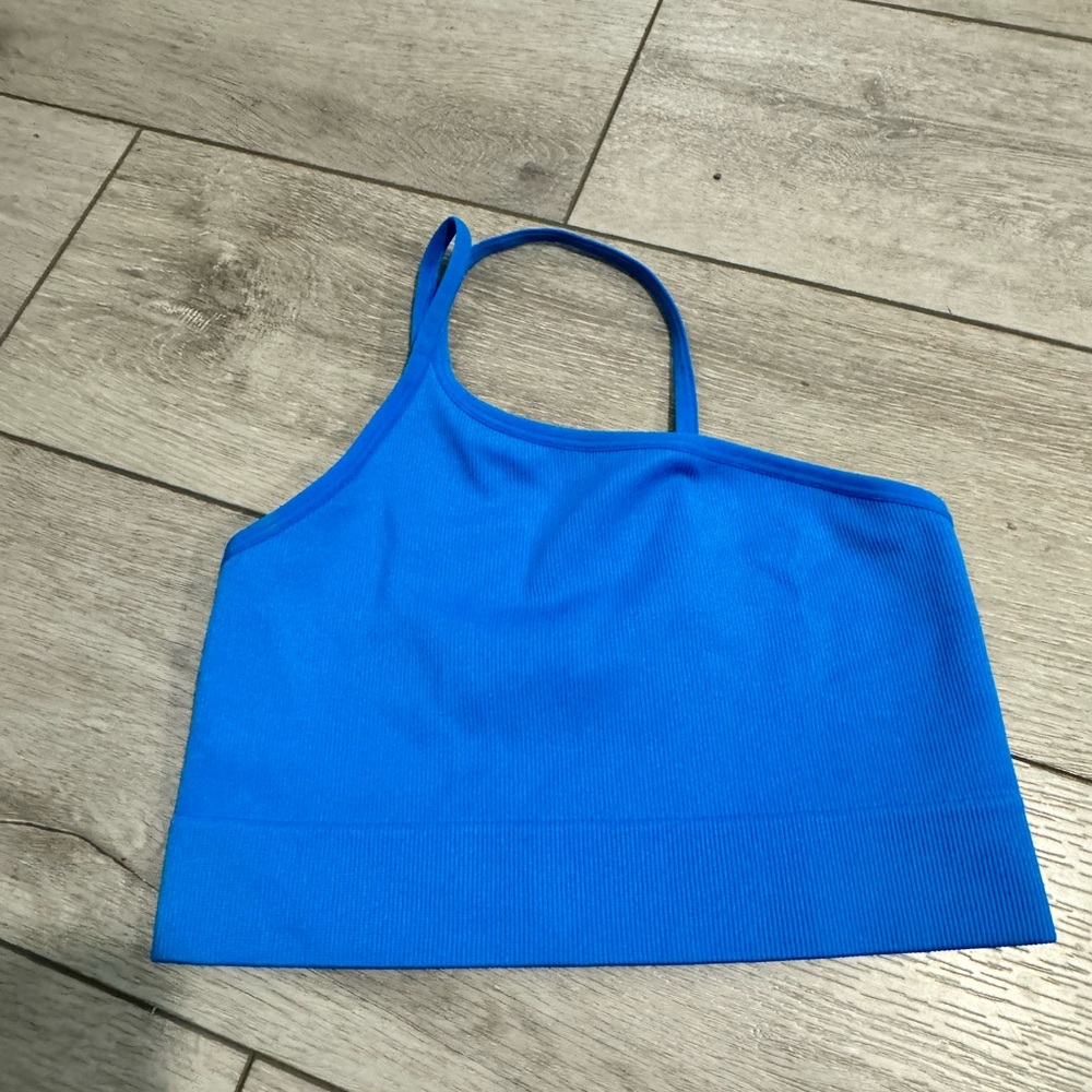 Vibrant Blue One-Shoulder Crop Top